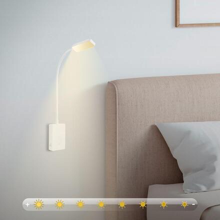 BRILONER Cielo lampa na čtení - 2W, 200lm, LED, nabíjecí, stmívatelné, dotykový vypínač, bezdrátové, bílé 2361016