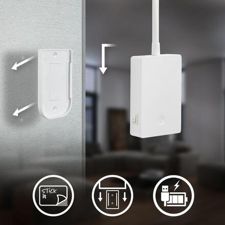 BRILONER Cielo lampa na čtení - 2W, 200lm, LED, nabíjecí, stmívatelné, dotykový vypínač, bezdrátové, bílé 2361016