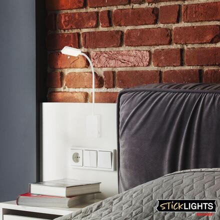 BRILONER Cielo lampa na čtení - 2W, 200lm, LED, nabíjecí, stmívatelné, dotykový vypínač, bezdrátové, bílé 2361016