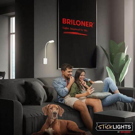 BRILONER Cielo lampa na čtení - 2W, 200lm, LED, nabíjecí, stmívatelné, dotykový vypínač, bezdrátové, bílé 2361016