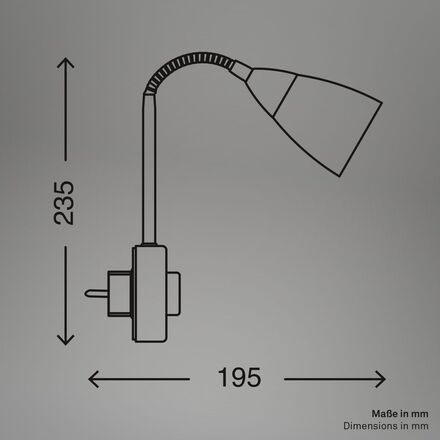 BRILONER Flexibilní svítidlo do zásuvky 23,5 cm E14 25W matný nikl BRI 2491012P
