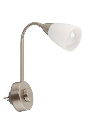 BRILONER Flexibilní svítidlo do zásuvky 23,5 cm E14 25W matný nikl BRI 2491012P