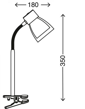 BRILONER Flexibilní svítidlo se svorkou 35 cm 1x E14 40W titan BRI 2687-010P