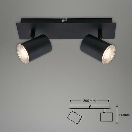 BRILONER bodové svítidlo 29 cm 2xGU10 max. 5W černá IP44 BRI 2731-025