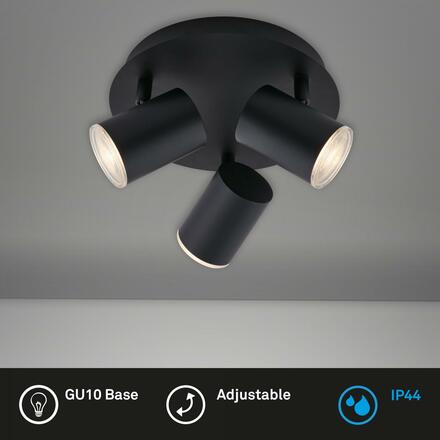 BRILONER bodové svítidlo pr. 21 cm 3xGU10 max. 5W černá IP44 BRI 2731-035