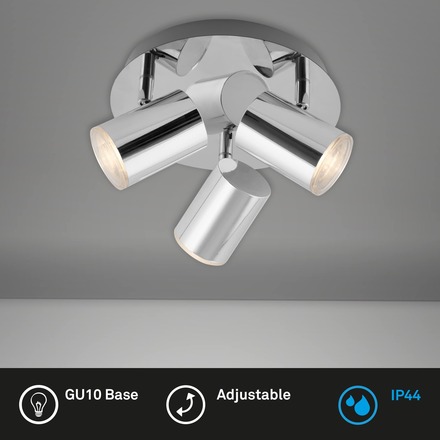 BRILONER bodové svítidlo pr. 21 cm 3xGU10 max. 5W chrom IP44 BRI 2731-038