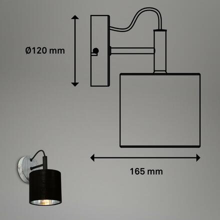 BRILONER Textilní nástěnné svítidlo pr. 12 cm E14 max. 25W antická stříbrná BRI 2737-014