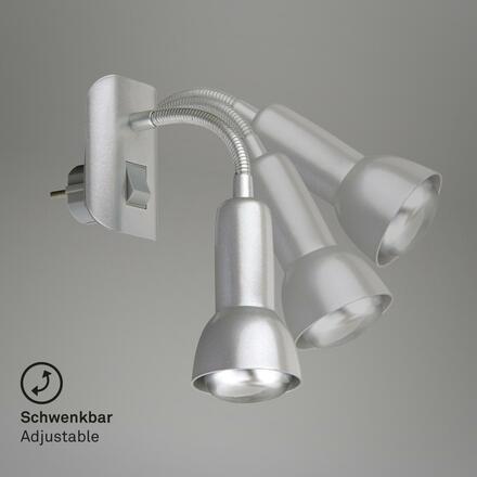 BRILONER Flexibilní svítidlo do zásuvky 22 cm 1x E14 25W titan BRI 2739-014P