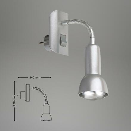 BRILONER Flexibilní svítidlo do zásuvky 22 cm 1x E14 25W titan BRI 2739-014P