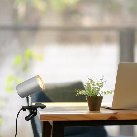 BRILONER Klem lampička na stůl, nastavitelná, s klipsem, matný chrom 2766014