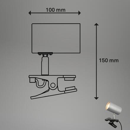 BRILONER Klem lampička na stůl, nastavitelná, s klipsem, matný chrom 2766014