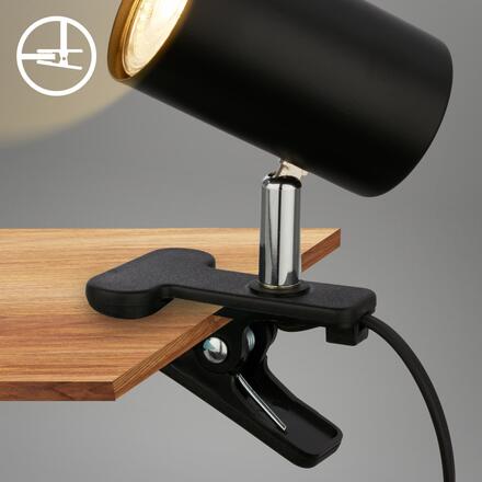 BRILONER Klem lampička na stůl, nastavitelná, s klipsem, černá 2766015