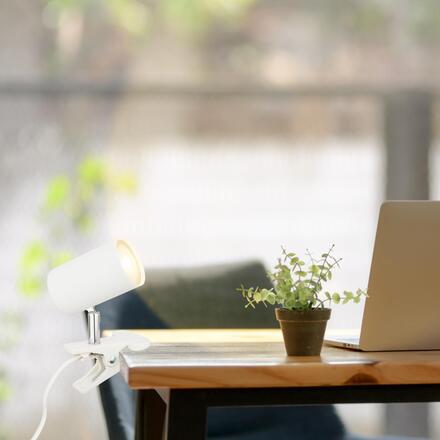 BRILONER Klem lampička na stůl, nastavitelná, s klipsem, bílé 2766016