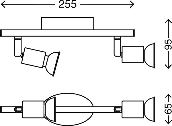 BRILONER Bodové svítidlo 25,5 cm 2xGU10 6W 500lm bílé BRI 2767026