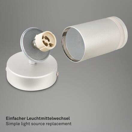 BRILONER Rub nástěnné svítidlo do interiéru, nastavitelné, s akrylovou ozdobou, matný chrom 2832014