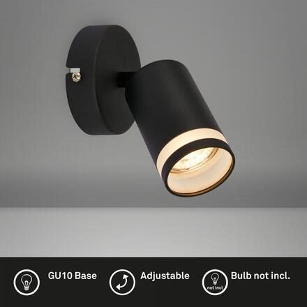 BRILONER Rub nástěnné svítidlo do interiéru, nastavitelné, s akrylovou ozdobou, černá 2832015