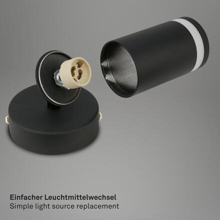 BRILONER Rub nástěnné svítidlo do interiéru, nastavitelné, s akrylovou ozdobou, černá 2832015