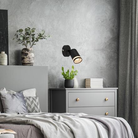 BRILONER Rub nástěnné svítidlo do interiéru, nastavitelné, s akrylovou ozdobou, černá 2832015