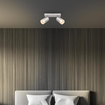 BRILONER Rub stropní bodové svítidlo, nastavitelné, akrylová ozdoba, 2-ramenné, 20cm, matný chrom 2832024