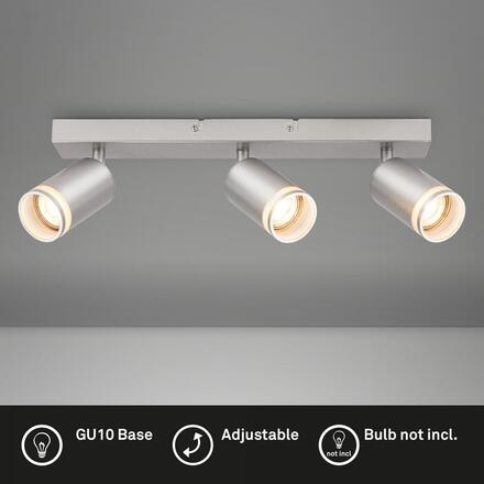 BRILONER Rub stropní bodové svítidlo, nastavitelné, akrylová ozdoba, 3-ramenné, 40cm, matný chrom 2832034