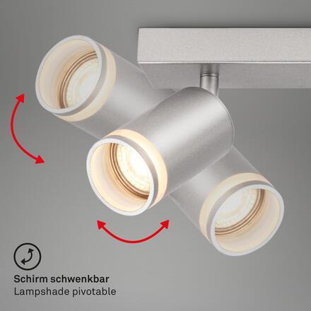 BRILONER Rub stropní bodové svítidlo, nastavitelné, akrylová ozdoba, 3-ramenné, 40cm, matný chrom 2832034