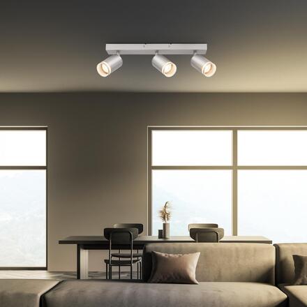 BRILONER Rub stropní bodové svítidlo, nastavitelné, akrylová ozdoba, 3-ramenné, 40cm, matný chrom 2832034