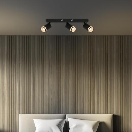 BRILONER Rub stropní bodové svítidlo, nastavitelné, akrylová ozdoba, 3-ramenné, 40cm, černá 2832035