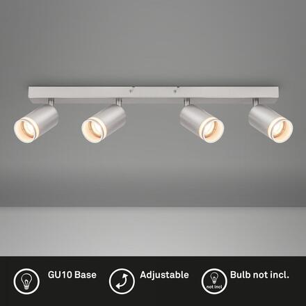 BRILONER Rub stropní bodové svítidlo, nastavitelné, akrylová ozdoba, 4-ramenné, 56cm, matný chrom 2832044