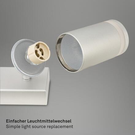 BRILONER Rub stropní bodové svítidlo, nastavitelné, akrylová ozdoba, 4-ramenné, 56cm, matný chrom 2832044