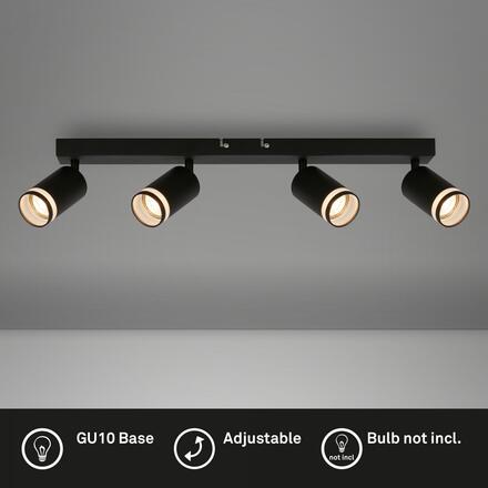 BRILONER Rub stropní bodové svítidlo, nastavitelné, akrylová ozdoba, 4-ramenné, 56cm, černá 2832045