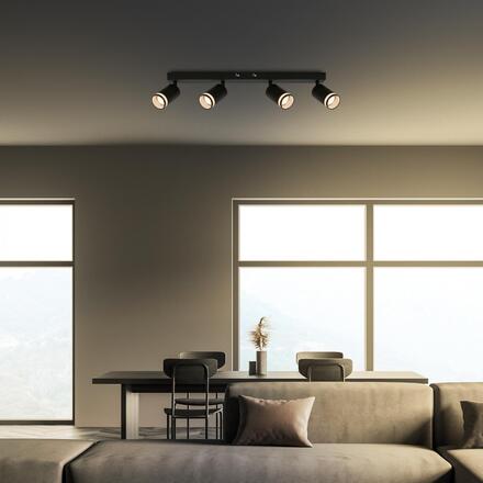 BRILONER Rub stropní bodové svítidlo, nastavitelné, akrylová ozdoba, 4-ramenné, 56cm, černá 2832045