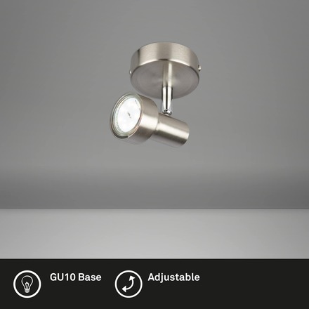 BRILONER Bodové svítidlo pr. 8 cm 1xGU10 3W 250lm matný nikl BRI 2843-012