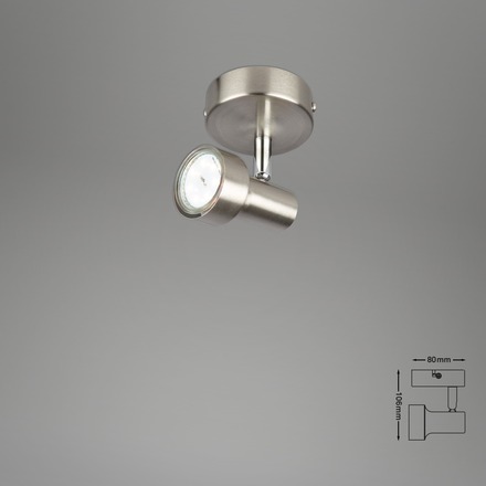 BRILONER Bodové svítidlo pr. 8 cm 1xGU10 3W 250lm matný nikl BRI 2843-012