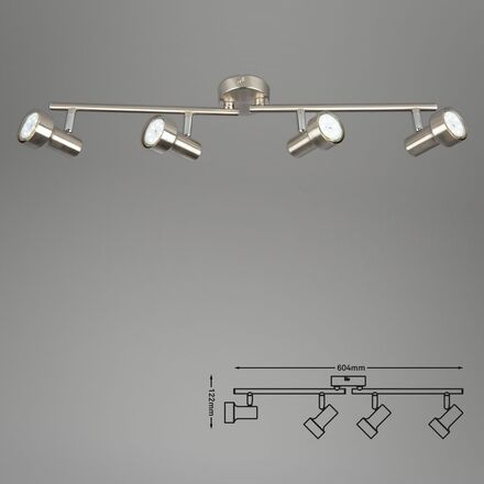 BRILONER Bodové svítidlo 60,4 cm 4xGU10 12W 1000lm matný nikl BRI 2843042