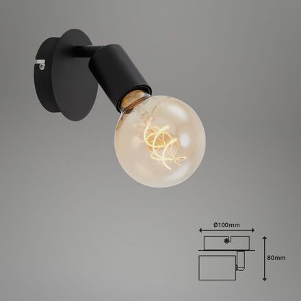 BRILONER Bodové svítidlo pr. 10 cm 1x E27 60W černá BRI 2868015
