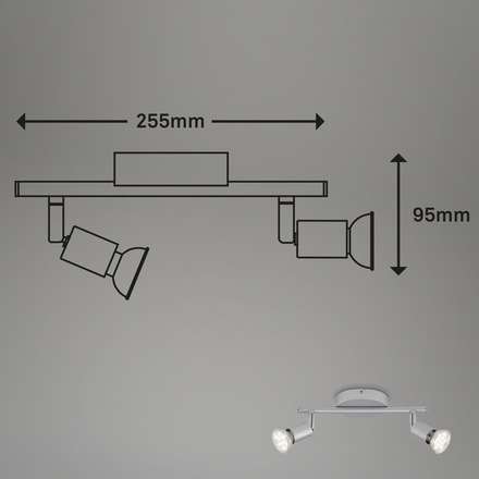 BRILONER Bodové svítidlo 25,5x7 cm 2xGU10 4,8W 520lm titan BRI 2915-024