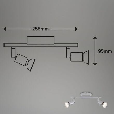 BRILONER Bodové svítidlo 25,5x7 cm 2xGU10 4,8W 520lm titan BRI 2915024