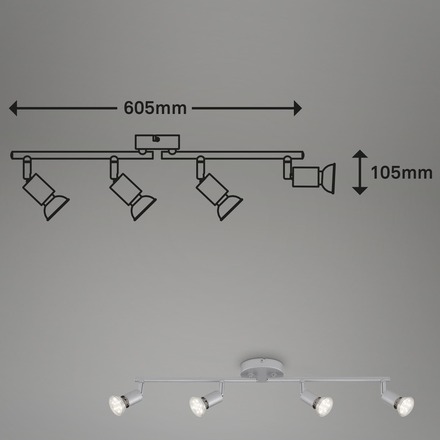 BRILONER Bodové svítidlo 60,5 cm 4xGU10 12W 1000lm titan BRI 2915-044