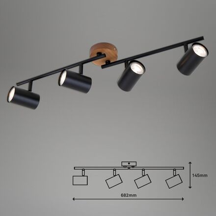 BRILONER Bodové svítidlo 68,2 cm 4xGU10 max. 35W černá BRI 2920045