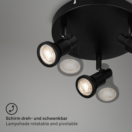 BRILONER LED bodové svítidlo pr. 21 cm 3xGU10 4,8W 400lm černá IP44 BRI 2992-035R