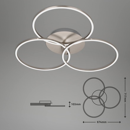BRILONER LED rám 71,7 cm 40W 4400lm matný nikl BRI 3090-012