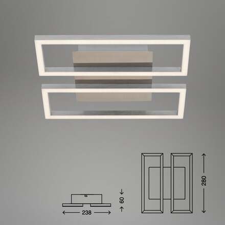 BRILONER LED rám 28 cm 14,5W 1400lm matný nikl BRI 3107012