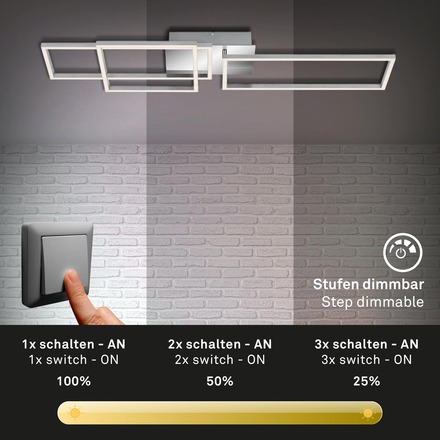 BRILONER LED rám 92,8 cm 44W 3300lm chrom BRI 3136-018