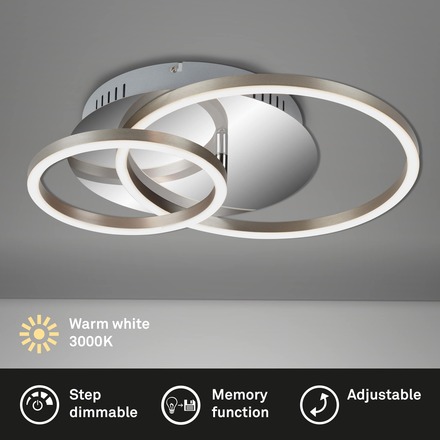 BRILONER LED stropní svítidlo, 39 cm, 30 W, hliník-chrom BRI 3222-018