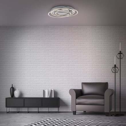 BRILONER LED stropní svítidlo, pr. 52,5 cm, 56 W, hliník-chrom BRI 3248-018