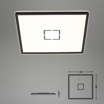 BRILONER Slim svítidlo LED panel, 42 cm, 3000 lm, 22 W, černá BRI 3393-015