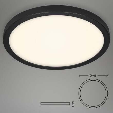 BRILONER LED stropní svítidlo, pr. 40,5 cm, 24,5 W, černá BRI 3468415