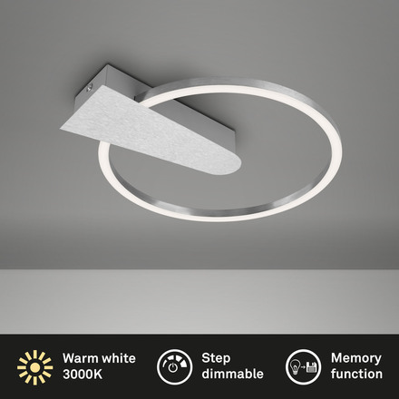 BRILONER LED stropní svítidlo, pr. 29,5 cm, 12 W, hliník-chrom BRI 3542-018