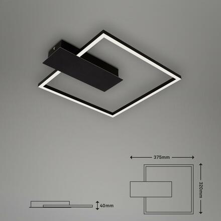 BRILONER LED stropní svítidlo, 37,5 cm, 12 W, 1400 lm, černá BRI 3544-015