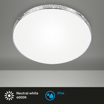 BRILONER LED stropní svítidlo, pr. 35,5 cm, LED modul, 18W, 1850 lm, bílé-chrom BRI 3651-216